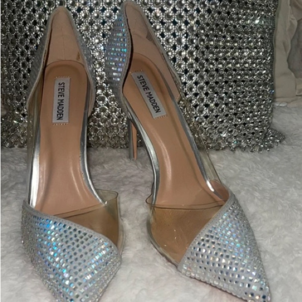 Steve Madden Glittering Silver Heels